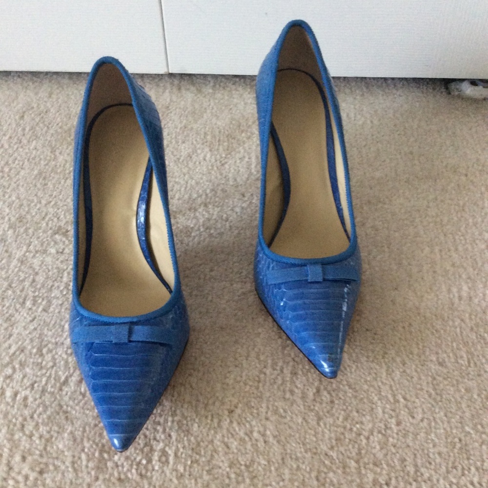 Elizabeth and James Blue Pointed Toe Heels